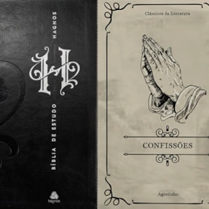 Kit Bíblia de Estudo Hagnos | King James | Capa Luxo Preta + Confissões | Clássicos da Literatura |