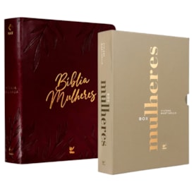 Kit Box Mulheres Viviane Martinello Capa Dura Luxo + Bíblia Mulheres Folhas Vinho NVT