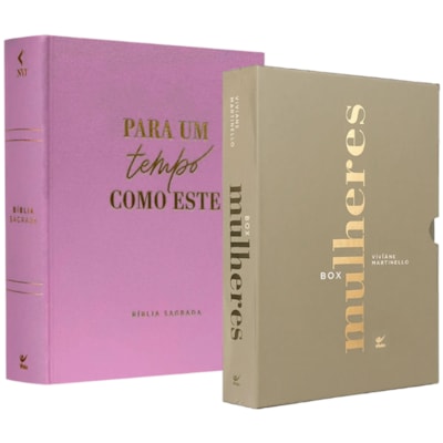 Kit Box Mulheres Viviane Martinello Capa Dura Luxo + Bíblia Mulheres Um Tempo Como Este NVT Lilás