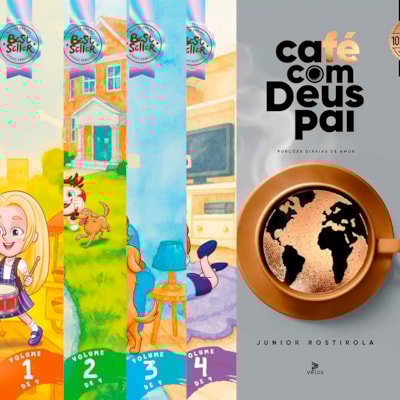 Kit Café Com Deus Pai 2026  + Café Com Deus Pai Kids 4 Volumes | Junior Rostira