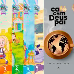 Kit Café Com Deus Pai 2026 + Café Com Deus Pai Kids 4 Volumes | Junior Rostira