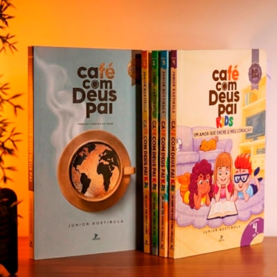 Segunda imagem do produto Kit Café Com Deus Pai 2026  + Café Com Deus Pai Kids 4 Volumes | Junior Rostira