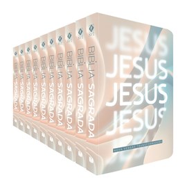 Kit de 10 Bíblia Sagrada Jesus | NVT | letra Normal | Capa Dura