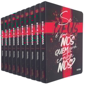 Kit de 10 Bíblias Se Deus é por nós Rm 8:31 | NVI | Letra Normal | Capa Flexível