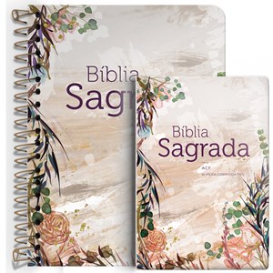 Kit de Bíblias Flor Marmorizada | Espiral e Capa Dura