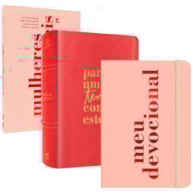  Kit Fé em Ação | Viviane Martinello | Bíblia Mulheres NVT + Moleskine Meu Devocional Rosa + Mulheres Improváveis