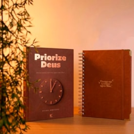 Segunda imagem do produto Kit Planner Meu Plano Perfeito | Capa Couro Clássica + Devocional Priorize Deus 2026 | Marrom | Mich