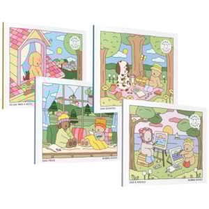 Kit Terapia das Cores | 4 Livros de Colorir Bobbie Goods para Adultos e Crianças
