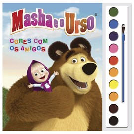 Livro com Aquarela Masha e o Urso Cores com os Amigos