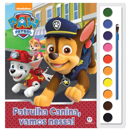 Livro com Aquarela Patrulha Canina PAW Control, Vamos Nessa!