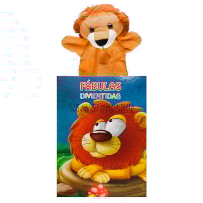 Livro Fábulas Divertidas | O Leão Não Queria Ser o Rei da Selva | Com Fantoche