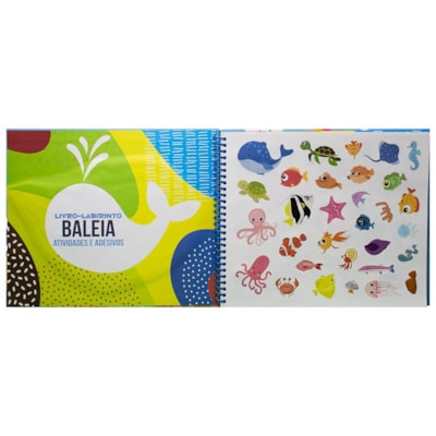 Segunda imagem do produto Livro-Labirinto! Atividades, Colorir e Adesivos: Baleia | Brijbasi Art Press Ltd