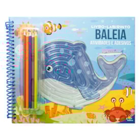 Livro-Labirinto! Atividades, Colorir e Adesivos: Baleia | Brijbasi Art Press Ltd