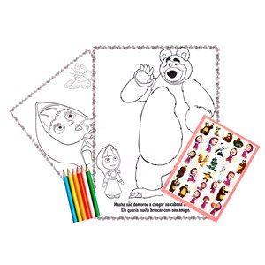 Marsha e o Urso | Colorindo com Adesivos