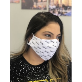 Segunda imagem do produto Mascara de Tecido Gratidão Branca