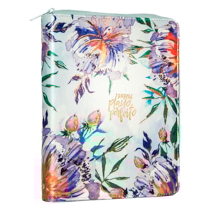 Meu Plano Perfeito | Capa Couro-Soft Aquarela Com Zíper