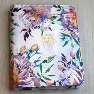 Segunda imagem do produto Meu Plano Perfeito | Capa Couro-Soft Aquarela Com Zíper