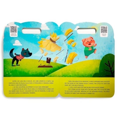 Segunda imagem do produto Os Três Porquinhos | QR Codes de Narrações em Inglês e Português