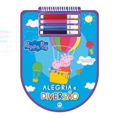 Peppa Pig | Livro de Colorir com Adesivos | Alegria e Diversão