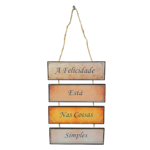 Placa de cordas MDF | A Felicidade Está Nas Coisas Simples