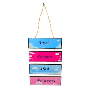Placa de cordas MDF | Aqui Dorme Uma Príncesa