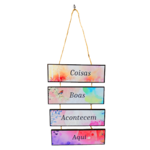Placa de cordas MDF | Coisas Boas Acontecem Aqui