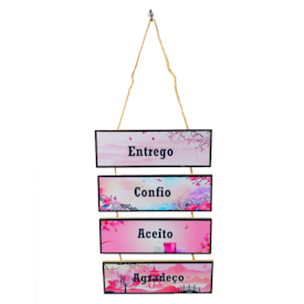 Placa de cordas MDF | Entrego Confio Aceito Agradeço