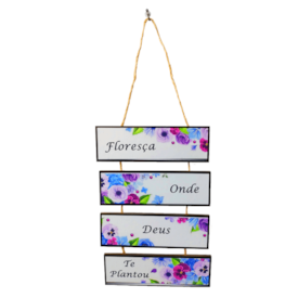 Placa de cordas MDF | Floresça Onde Deus te Plantou