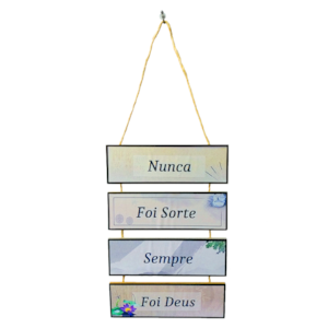 Placa de cordas MDF | Nunca Foi Sorte Sempre Foi Deus