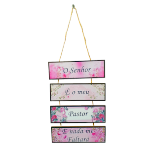 Placa de cordas MDF | O Senhor é Meu Pastor e Nada me Faltar