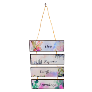 Placa de cordas MDF | Ore Espere Confie Agradeça