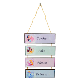 Placa de cordas MDF | Sonhe Alto Nossa Príncesa