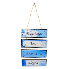 Placa de cordas MDF | Transborde Amor Energia Boa Alegria