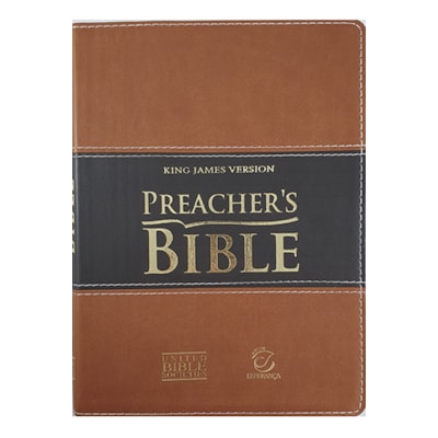 Preachers Bible | Bíblia do Pregador em Inglês | KJV | Capa Luxo Marrom