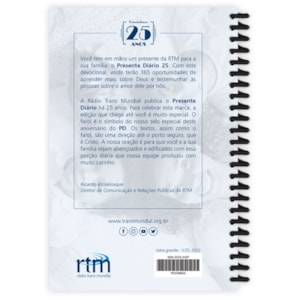 Segunda imagem do produto Presente Diário 25 | Letra Grande | Capa Espiral Família