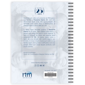 Segunda imagem do produto Presente Diário 25 | Momentos Devocionais 2022 | Capa Dura Família