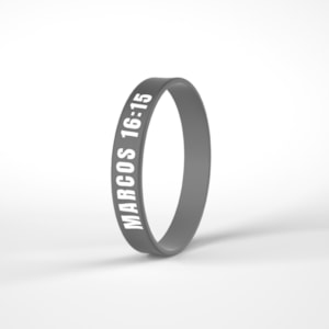 Pulseira de Silicone Cinza | Marcos 16:15
