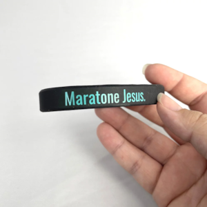 Segunda imagem do produto Pulseira de Silicone Maratone Jesus | Preta