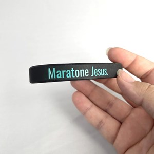 Pulseira de Silicone Maratone Jesus | Preta