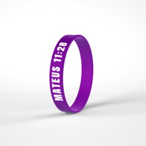 Pulseira de Silicone Roxa | Mateus 11:28