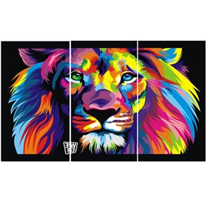 Quadro Canvas Personalizado A4 | Lion Color