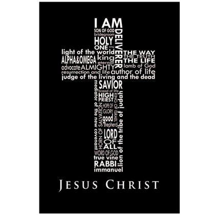 Quadro Decorativo Personalizado A4 | Cruz Lettering Jesus