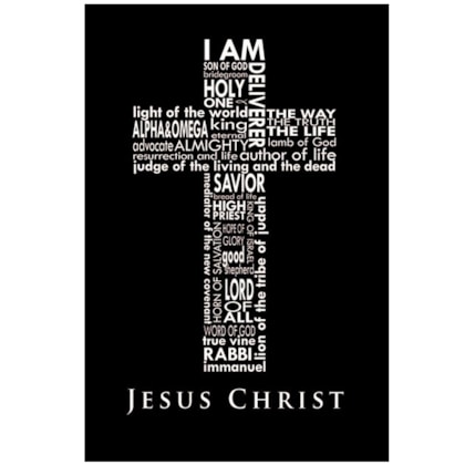 Quadro Decorativo Personalizado A4 | Cruz Lettering Jesus - Plenitude ...