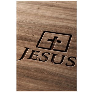 Quadro Decorativo Personalizado A4 | Jesus Cruz Madeira
