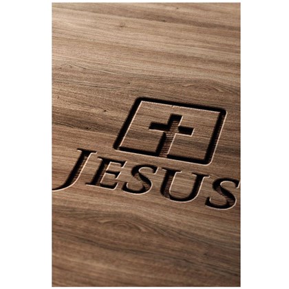 Quadro Decorativo Personalizado A4 | Jesus Cruz Madeira