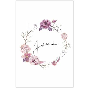 Quadro Decorativo Personalizado A4 | Jesus Floral
