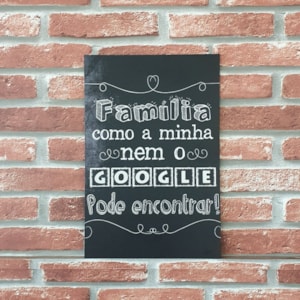 Quadro MDF Família Google Preta | A4 | UV