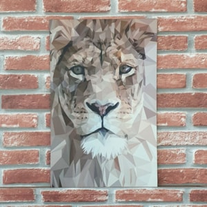 Quadro MDF Leão Geométrico | A3 | UV