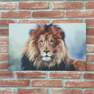 Quadro MDF Leão Retrato Paisagem Horizontal | A3 | UV