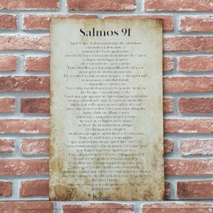 Quadro MDF Salmos 91 Pergaminho | A3 | UV